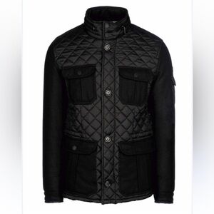 [48/US M]ARMANI JEANS Z6K75 BLACK QUILTED NYLON/WOOL Bomber JACKET